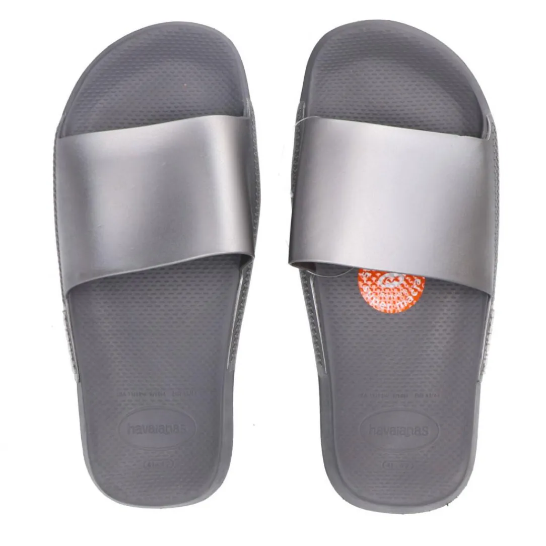 slide_classic_brasil_meta_0-2.webp Havaianas Donna Scarpe Mare | Scarpe Mare-SLIDE CLASSIC BRASIL METALLIC Grigio