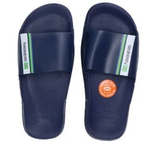 Havaianas Donna Scarpe Mare | Scarpe Mare-SLIDE CLASSIC BRASIL METALLIC Blu