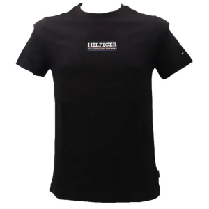 Tommy Hilfiger Uomo T-Shirt-SMALL HILFIGER SLIM TEE 34387 Nero