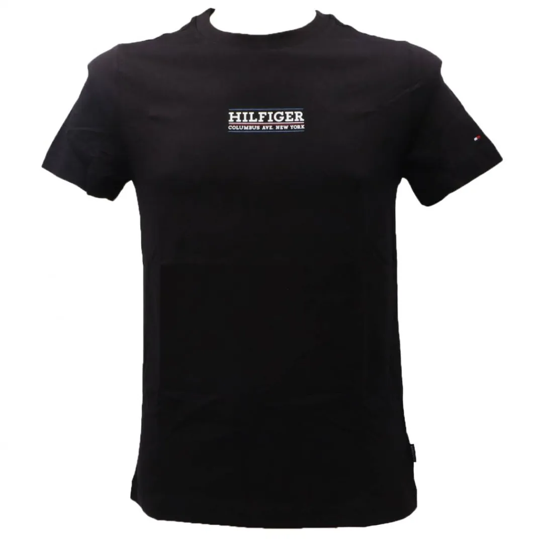 small_hilfiger_slim_tee___0-1.webp Tommy Hilfiger Uomo T-Shirt-SMALL HILFIGER SLIM TEE 34387 Nero