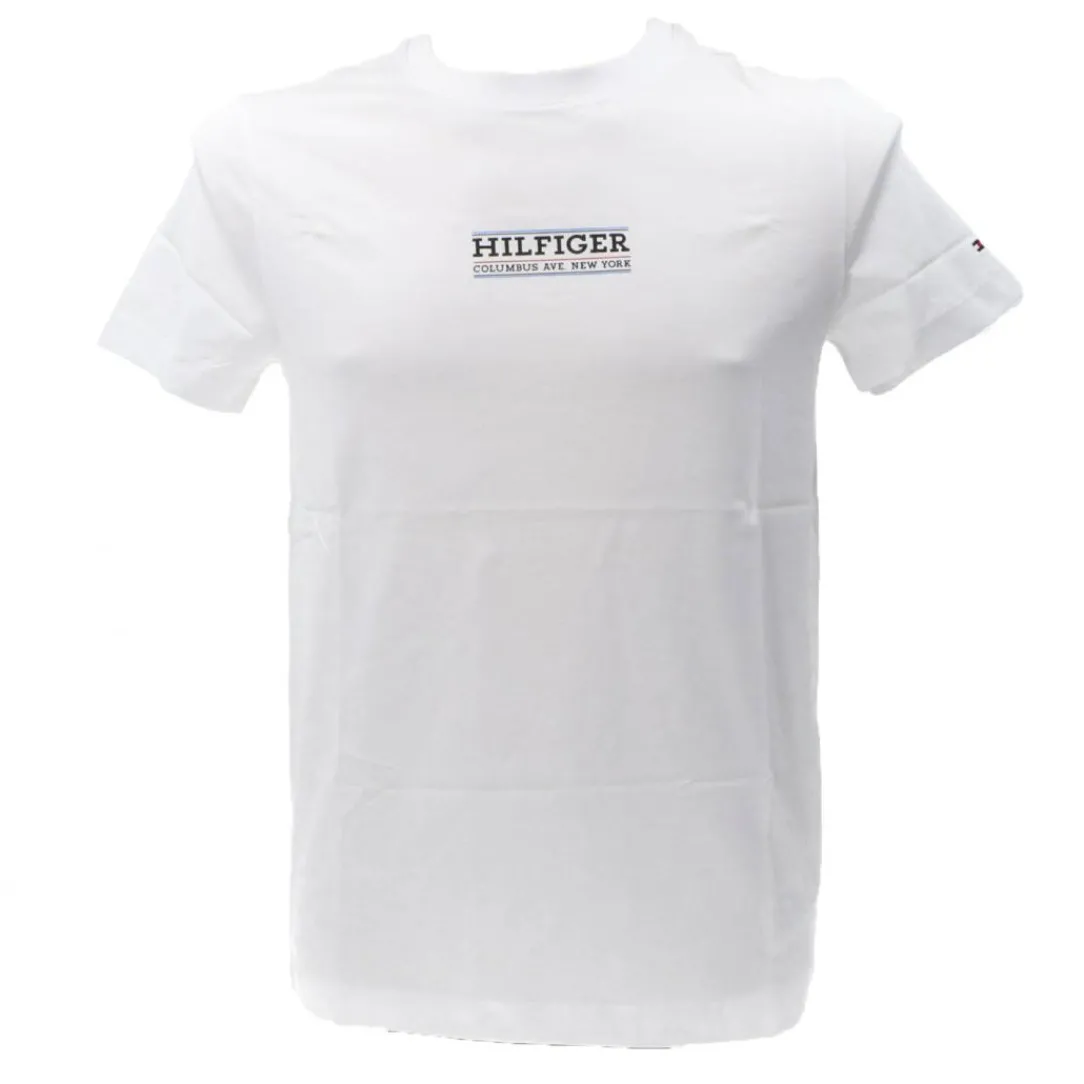small_hilfiger_slim_tee___0-2.webp Tommy Hilfiger Uomo T-Shirt-SMALL HILFIGER SLIM TEE 34387 Bianco