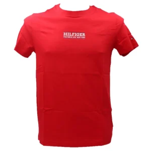 Tommy Hilfiger Uomo T-Shirt-SMALL HILFIGER SLIM TEE 34387 Rosso