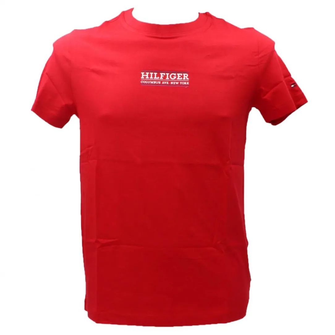 small_hilfiger_slim_tee___0.webp Tommy Hilfiger Uomo T-Shirt-SMALL HILFIGER SLIM TEE 34387 Rosso