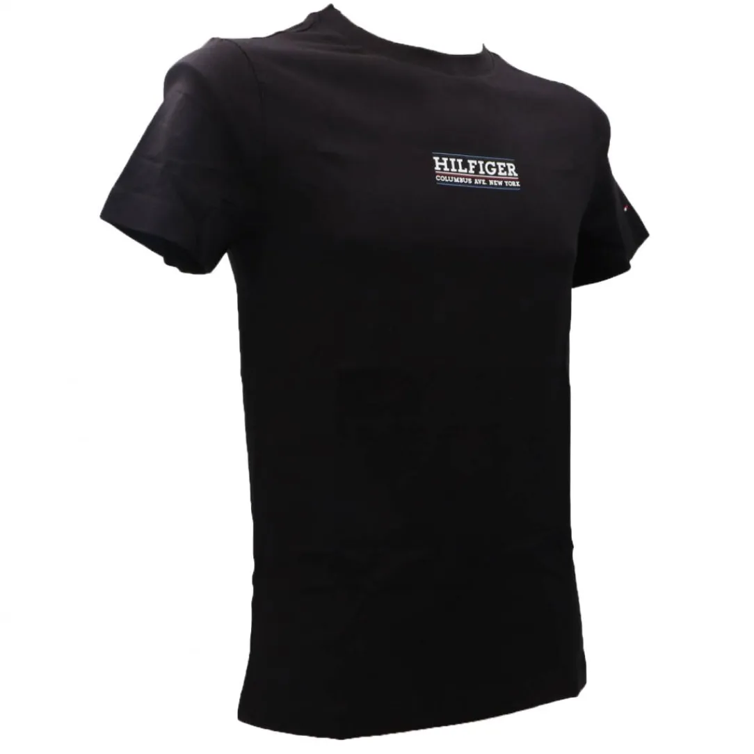 small_hilfiger_slim_tee___1-1.webp Tommy Hilfiger Uomo T-Shirt-SMALL HILFIGER SLIM TEE 34387 Nero