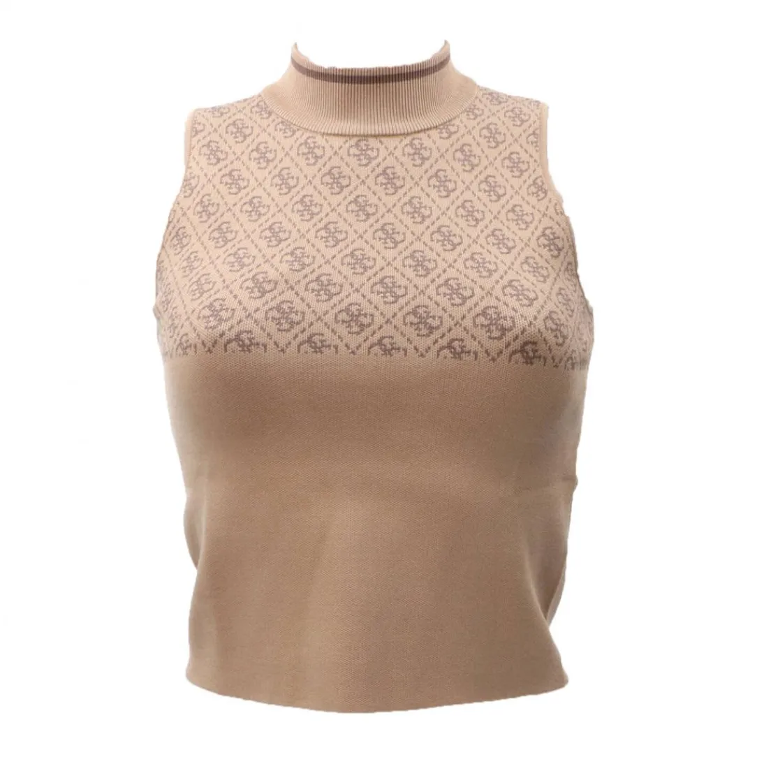 smanicata_logata_wyrzk_be_0.webp Guess Donna Maglia-Smanicata logata W3YR26Z37K0 Beige