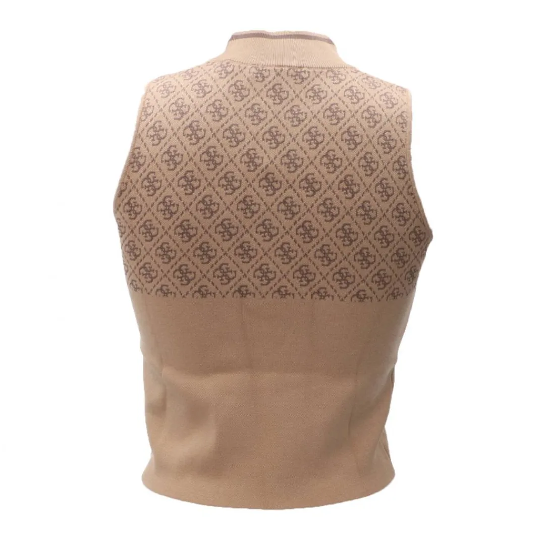 smanicata_logata_wyrzk_be_2.webp Guess Donna Maglia-Smanicata logata W3YR26Z37K0 Beige
