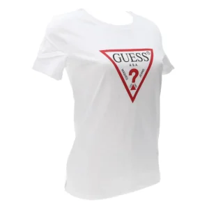 Guess Donna T-Shirt-SS CN ORIGINAL TEE Bianco