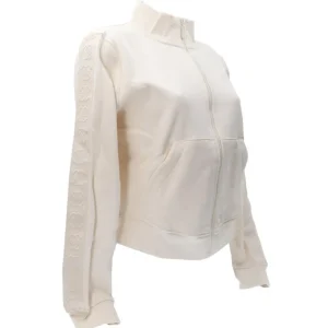 Guess Donna Felpe-STACIE FULL ZIP SWEATSHIRT Bianco Panna