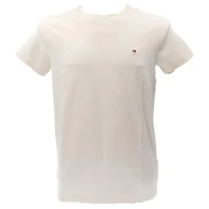 Tommy Hilfiger Uomo T-Shirt-STRETCH SLIM FIT TEE 10800 Bianco Panna