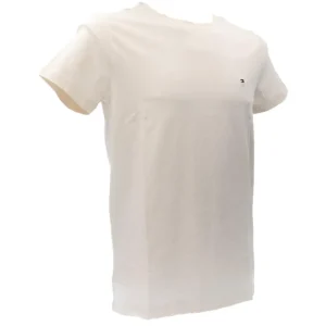 Tommy Hilfiger Uomo T-Shirt-STRETCH SLIM FIT TEE 10800 Bianco Panna
