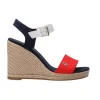 Tommy Hilfiger Donna Sandali-STRIPES WEDGE SANDAL Rosso