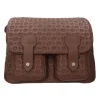 Pollini Donna Borse Tracolla-Te8401 Messenger Heritage Logo Embossed Marrone