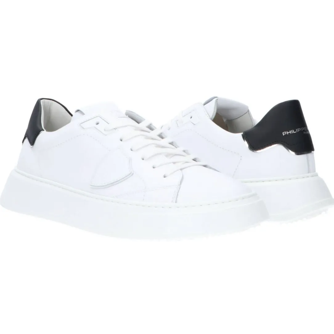 temple_low__bianco_nero_2.webp Philippe Model Uomo Sneakers-TEMPLE LOW 24 Bianco Nero
