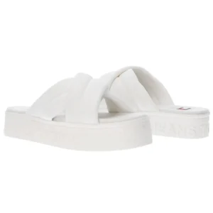 Tommy Hilfiger Donna Sandali-TJW LETTERING FLATFORM SANDAL Bianco