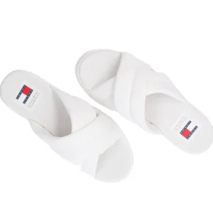 Tommy Hilfiger Donna Sandali-TJW LETTERING FLATFORM SANDAL Bianco