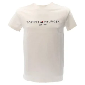 Tommy Hilfiger Uomo T-Shirt-TOMMY LOGO TEE 11797 Bianco Panna