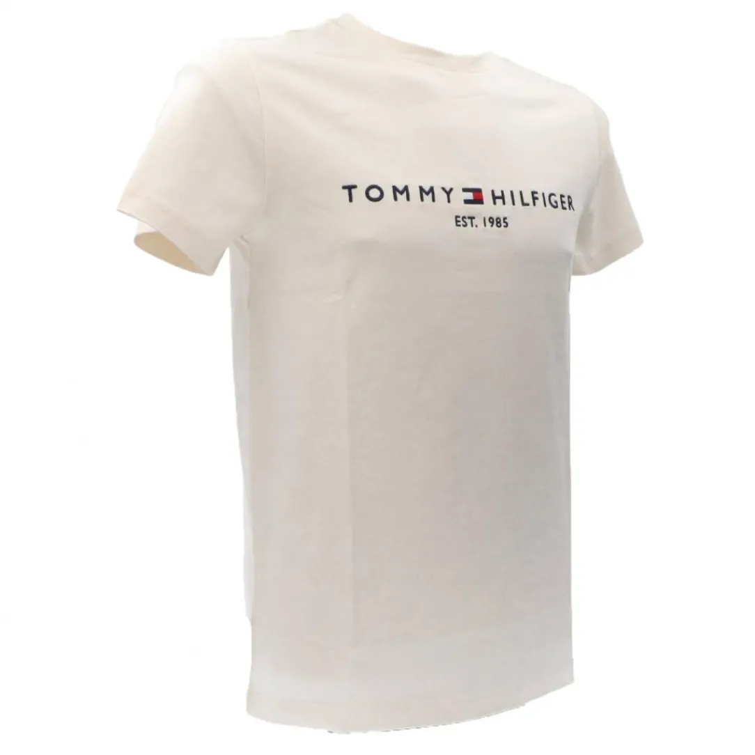 tommy_logo_tee__bianco_pa_1.webp Tommy Hilfiger Uomo T-Shirt-TOMMY LOGO TEE 11797 Bianco Panna