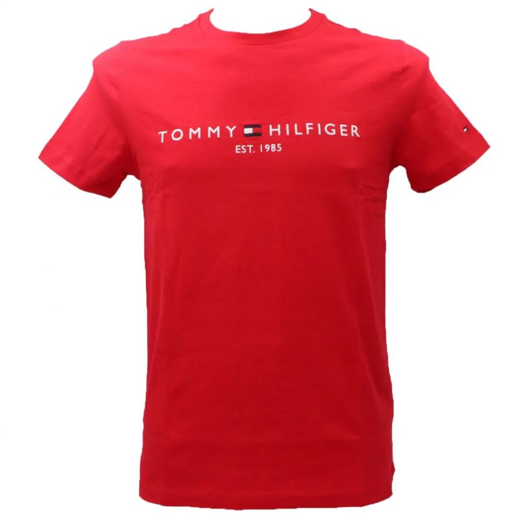tommy_logo_tee__rosso_0.webp Tommy Hilfiger Uomo T-Shirt-TOMMY LOGO TEE 11797 Rosso