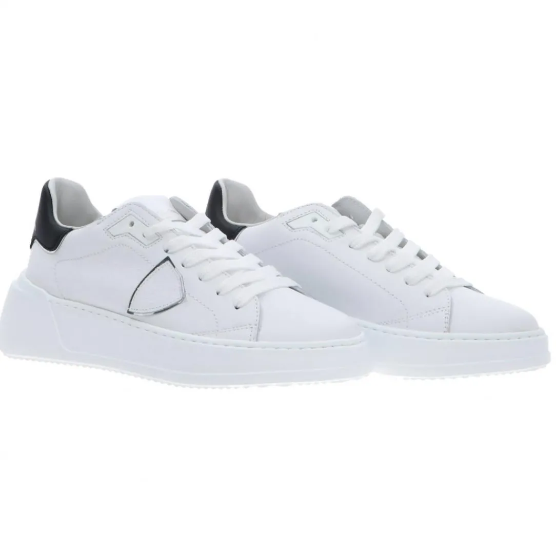 tres_temple_bianco_nero_1.webp Philippe Model Donna Sneakers-TRES TEMPLE Bianco Nero