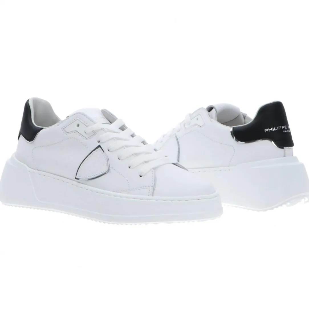 tres_temple_bianco_nero_2.webp Philippe Model Donna Sneakers-TRES TEMPLE Bianco Nero