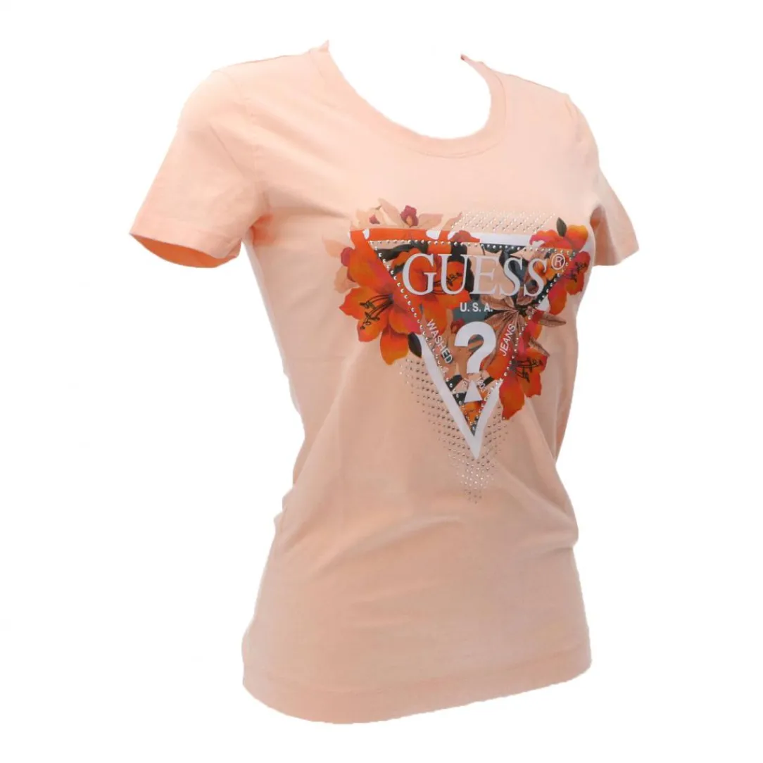 tropical_triangle_tee_ros_1.webp Guess Donna T-Shirt-TROPICAL TRIANGLE TEE Rosa Pesca