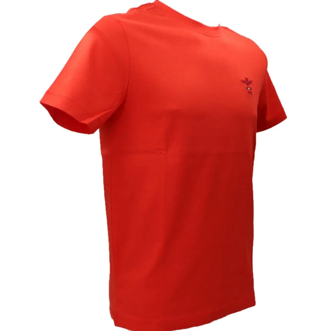 tshirt_mc__rosso_corallo_1.webp Aereonautica Militare Uomo T-Shirt-T-SHIRT MC 2301 Rosso Corallo