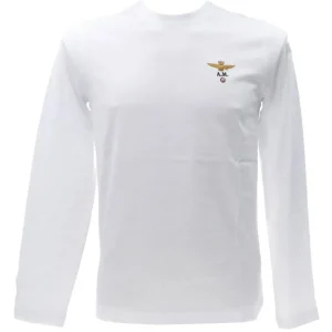 Aereonautica Militare Uomo T-Shirt-T-SHIRT ML 2390 Bianco