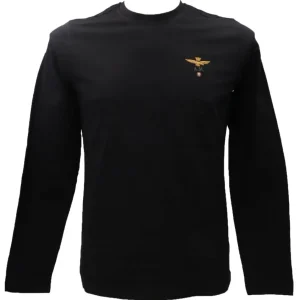 Aereonautica Militare Uomo T-Shirt-T-SHIRT ML 2390 Nero