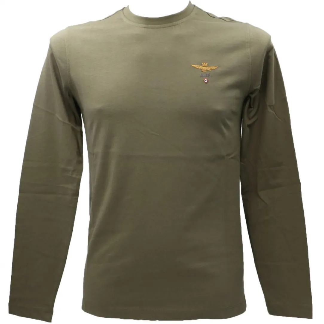 tshirt_ml__verde_0.webp Aereonautica Militare Uomo T-Shirt-T-SHIRT ML 2390 Verde