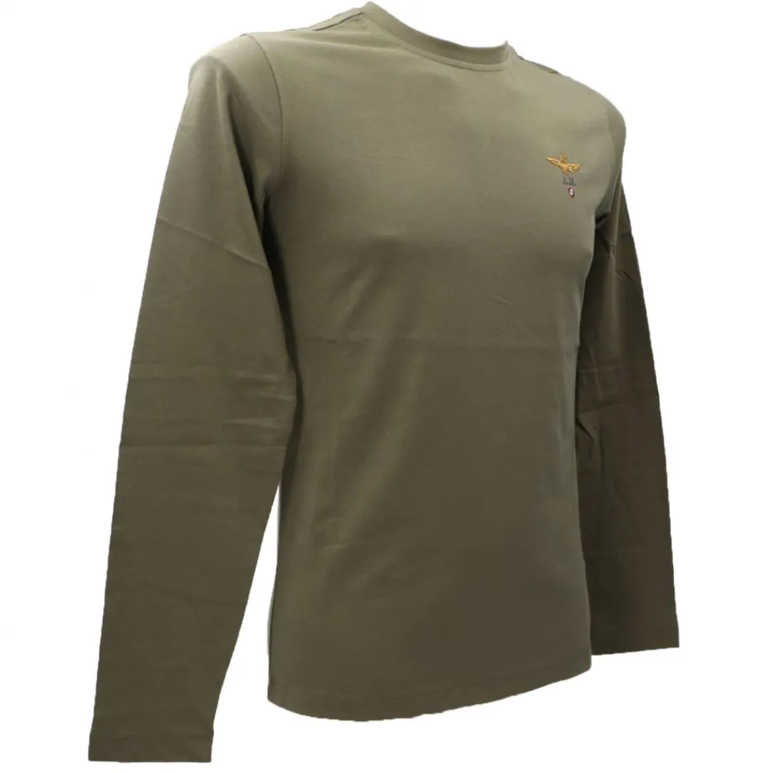 tshirt_ml__verde_1.webp Aereonautica Militare Uomo T-Shirt-T-SHIRT ML 2390 Verde