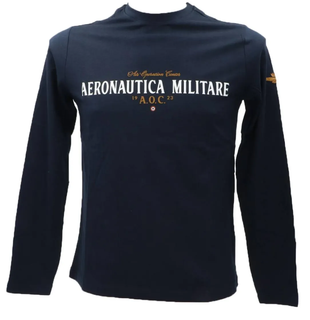 tshirt_ml_tsj_blu_0-2.webp Aereonautica Militare Uomo T-Shirt-T-SHIRT M.L. TS2187J538 Blu