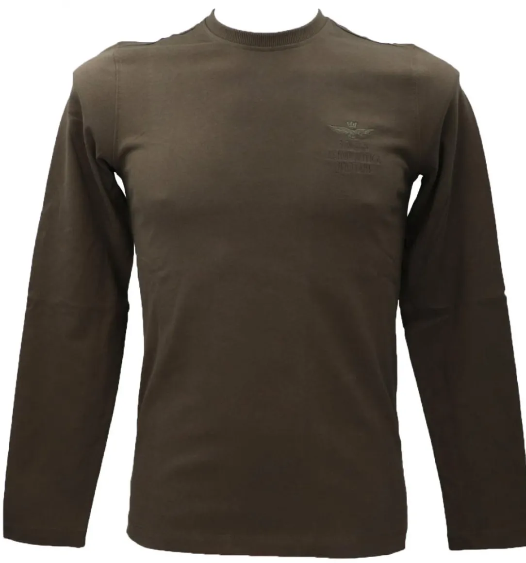 tshirt_ml_tsj_verde_0.webp Aereonautica Militare Uomo T-Shirt-T-SHIRT M.L. TS2185J609 Verde