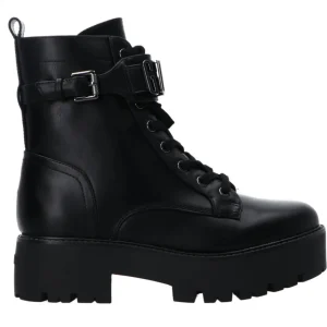 Guess Donna Anfibi-Vaires stringato maxi logo nero argento