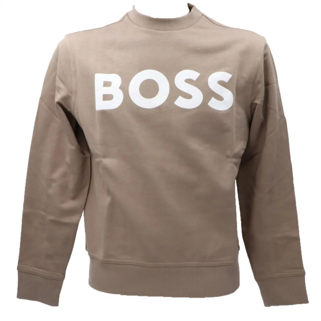 we_basic_crew_marrone_0.webp Boss Uomo Felpe-WE BASIC CREW Marrone