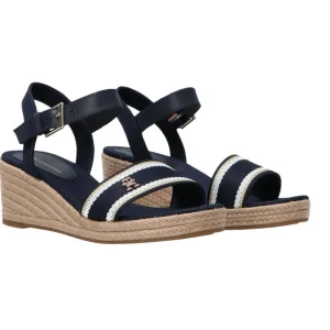 Tommy Hilfiger Donna Sandali-Webbing Wedge FW0FW08044 Blu